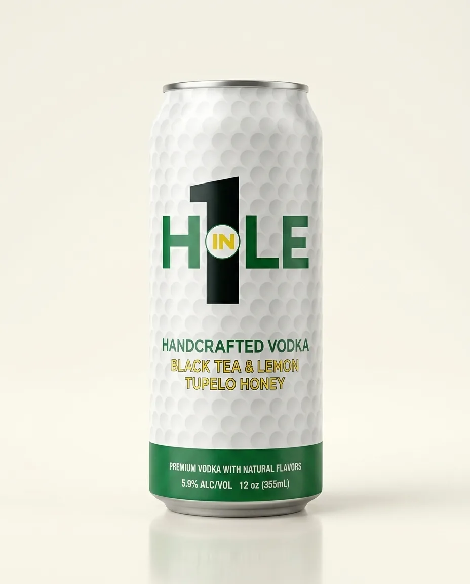 A 12 oz Hole in 1 handcrafted vodka cocktail can.